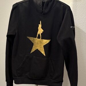 Hamilton Black Hoodie with Gold Star Graphic